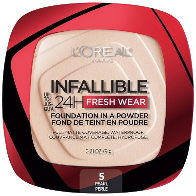 L'Oreal Paris Infallible Up to 24H Fresh Wear Foundation in a Powder 05 Pearl 0.31oz - Imperfect Container