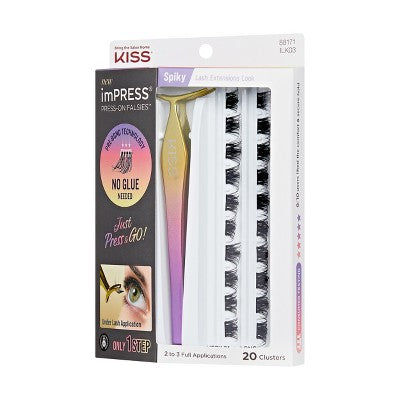 KISS Products imPRESS Press-On Self Adhesive Eyelashes Spiky 20 - New