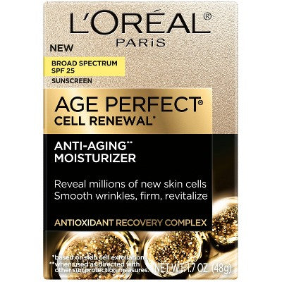 L'Oreal Paris Age Perfect Cell Renewal Anti-Aging Day Moisturizer SPF 25 1.7oz - Imperfect Box