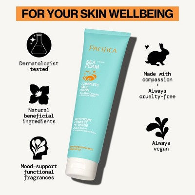 Pacifica Sea Foam Complete Face Wash Coconut 5 fl oz - Imperfect Container