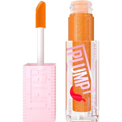 Maybelline Lifter Gloss Lifter Plump Lip Plumper Gloss with Maxi-Lip 008 Hot Honey 0.18 fl oz - New