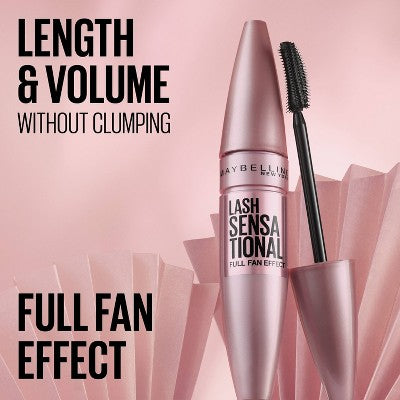 Maybelline Lash Sensational Lengthening Waterproof Mascara Very Black 0.32 fl oz - New