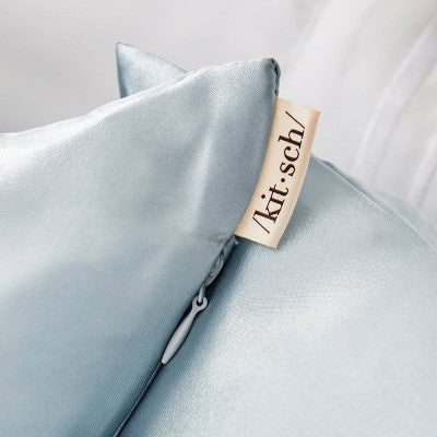 Kitsch Queen Size Satin Standard Pillowcase Thread Count Blue - Imperfect Container