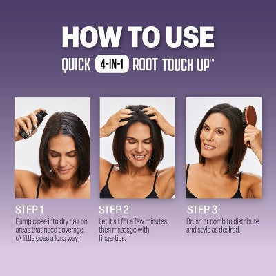 No Gray Quick 4-IN-1 Root Touch Up Powder Light to Medium Brown 0.5oz - Imperfect Box