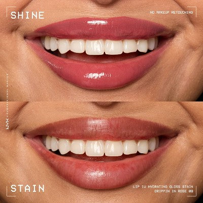 NYX Professional Makeup Lip IV Hydrating Lip Gloss Stain Drippin in Rose 0.16 fl oz - New