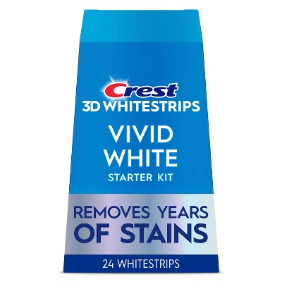 Crest 3D Whitestrips Vivid White Teeth Whitening Kit 12 Treatments - Imperfect Box