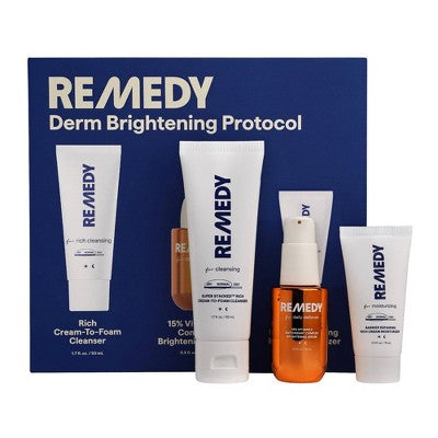 Remedy Skin Brightening 3-Piece Skincare Kit Gentle Cleanser Vitamin C Serum 2.7oz - Missing Box