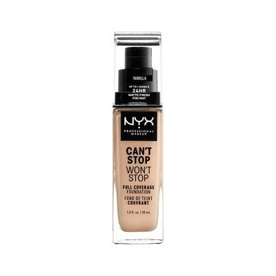 NYX Professional Makeup Can't Stop Won't Stop 24Hr Matte Finish Foundation 06 Vanilla 1 fl oz - New