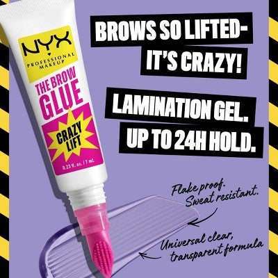 NYX Professional Makeup The Brow Glue Crazy Lift Eyebrow Gel 0.23 fl oz - Imperfect Box