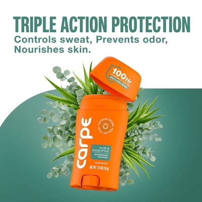 Carpe Men's 100HR Sweat & Odor Control Antiperspirant Deodorant Aloe & Eucalyptus 1.76oz - Imperfect Container