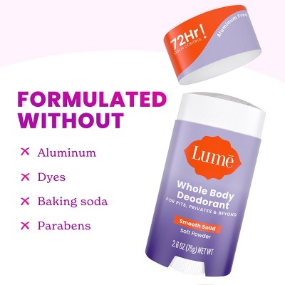 Lume Whole Body Women's Deodorant Stick Soft Powder 2.6oz - Imperfect Container