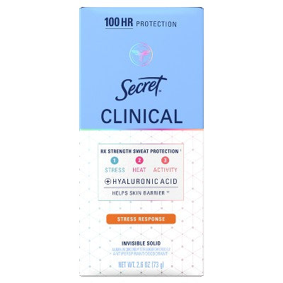 Secret Clinical Strength Invisible Solid Antiperspirant & Deodorant 2.6oz - Imperfect Box