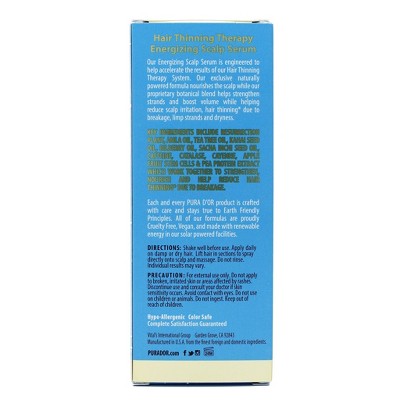 Pura d'or Hair Thinning Therapy Energizing Scalp Serum 4 fl oz - Imperfect Box