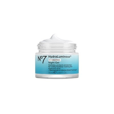 No7 HydraLuminous+ 2% Hyaluronic Acid Night Gel 1.69 fl oz - Imperfect Box