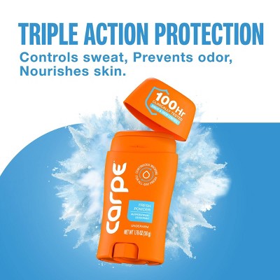 Carpe Women's 100HR Sweat & Odor Control Antiperspirant Deodorant Fresh Powder 1.76oz - Imperfect Container