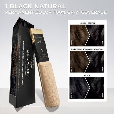 L'Oreal Paris Colorsonic Permanent Hair Color Cartridge Black Natural 1 - Imperfect Box