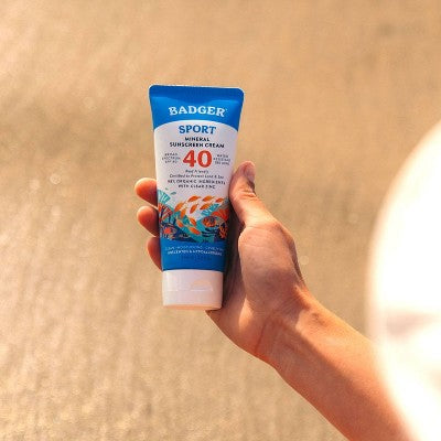 Badger Sport Mineral Sunscreen Cream SPF 40 2.9 fl oz - Imperfect Container