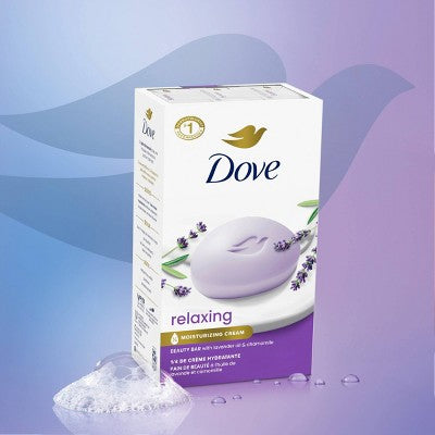 Dove Beauty Relaxing Bar Soaps Lavender Oil & Chamomile 30oz/8pk - Imperfect Box
