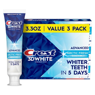 Crest 3D White Advanced Teeth Whitening Toothpaste Arctic Fresh 3.3oz - Imperfect Box