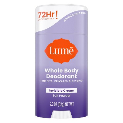 Lume Whole Body Women's Deodorant Invisible Cream Stick Soft Powder Scent 2.2oz - Imperfect Container