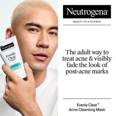 Neutrogena Evenly Clear Acne Cleansing Mask with Benzoyl Peroxide 4.2 fl oz - Imperfect Box