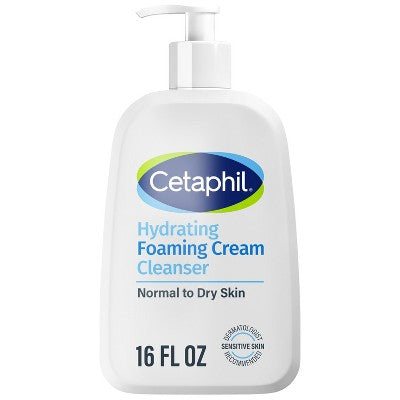 Cetaphil Hydrating Foaming Cream Facial Cleanser Face Wash with Niacinamide 16oz - Imperfect Container Co