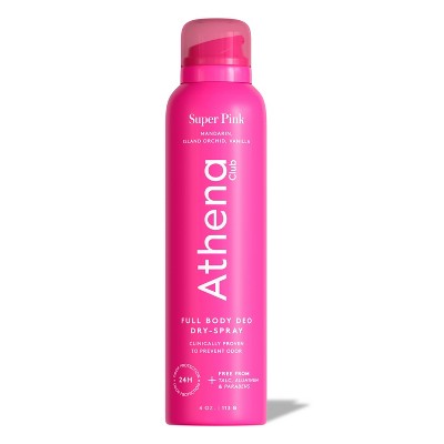 Athena Club Dry Touch Deo Body Spray Super Pink 4oz - Imperfect Container