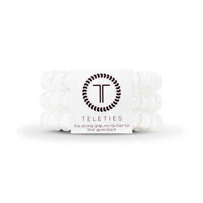 TELETIES Large Hair Ties 3pc Coconut White - Imperfect Box