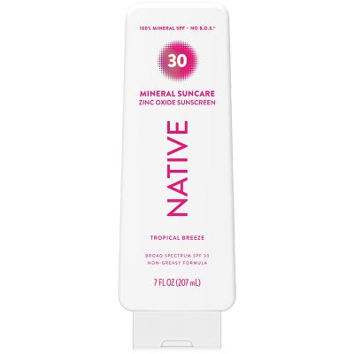Native Mineral Sunscreen with Zinc Oxide Tropical Breeze SPF 30 7oz - Imperfect Container