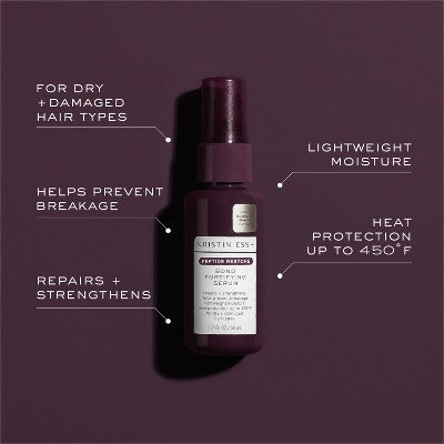 Kristin Ess + Hair Serum for Frizz & Damaged Hair Peptide Bond Repair with Heat Protectant 1.7 fl oz - Imperfect Box