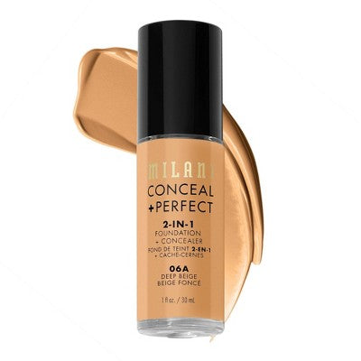 Milani Conceal + Perfect 2-in-1 Foundation + Concealer 06A Deep Beige 1 fl oz - Imperfect Container