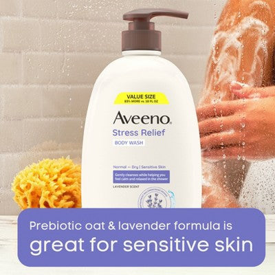 Aveeno Stress Relief Body Wash with Lavender & Chamomile 33oz - New