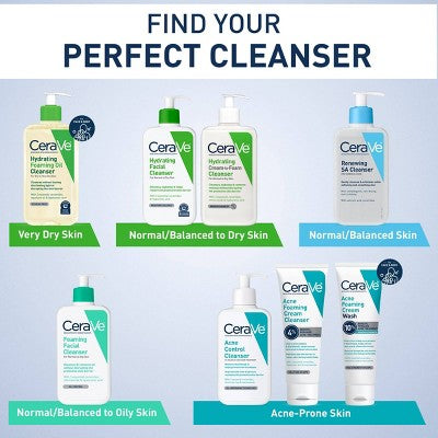 CeraVe Hydrating Cream-to-Foam Face Wash with Hyaluronic Acid 12 fl oz - New