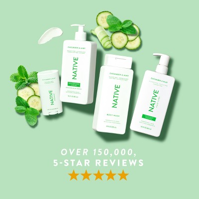 Native Vegan Cucumber & Mint Natural Volume Shampoo, Clean, Sulfate, Paraben and Silicone Free 16.5 fl oz - Imperfect Container