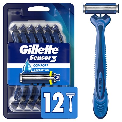 Gillette Sensor3 Comfort Men's Disposable Razors 12ct - Imperfect Box