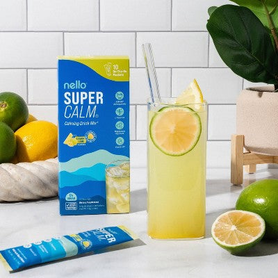 Nello Supercalm Calming Drink Mix Supplement Powder Lemon Lime 10ct - New