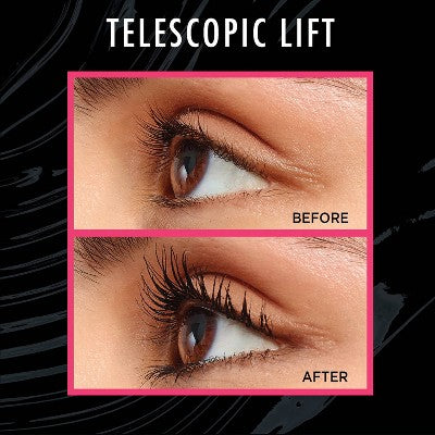 L'Oreal Paris Telescopic Lift Volumizing Mascara 36HR Wear Black 991 0.33 fl oz - New