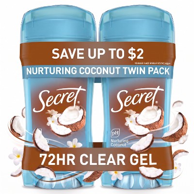 Secret Fresh Clear Gel Antiperspirant & Deodorant Coconut Scent 2pk/2.6oz - Imperfect Container