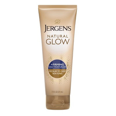 Jergens Natural Glow Skin Firming Moisturizer/Sunless Self Tanning Medium To Tan 7.5 fl oz - Imperfect Container