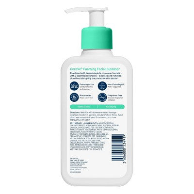 CeraVe Foaming Face Wash with Hyaluronic Acid and Niacinamide 8 fl oz - Imperfect Container