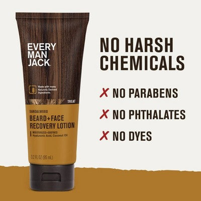 Every Man Jack Men's Recovery Beard + Face Moisturizer Lotion Sandalwood 3.2 fl oz - Imperfect Container