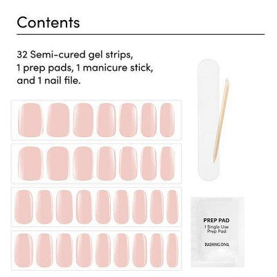 Dashing Diva Glaze Color Semi-Cured Gel Nail Polish Strips Aristocrat 32ct - Imperfect Box