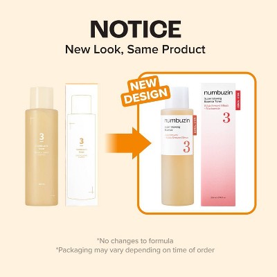 numbuzin No.3 Super Glowing Essence Face Toner 6.76 fl oz - Imperfect Box