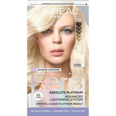 L'Oreal Paris Feria Advanced Lightening System Permanent Hair Color Extreme Platinum - Imperfect Box