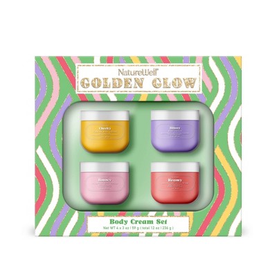 NatureWell Bath and Body Gift Sets Golden Glow 4ct - Imperfect Box