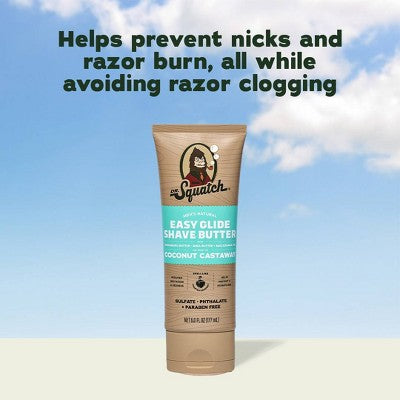 DR. SQUATCH Men's Natural Shave Butter Coconut Castaway 6 fl oz - Imperfect Container
