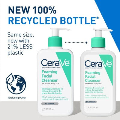 CeraVe Foaming Face Wash with Hyaluronic Acid and Niacinamide 12 fl oz - New