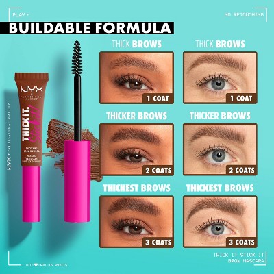 NYX Professional Makeup Thick It Stick It Brow Gel Mascara Auburn 0.03 fl oz - New