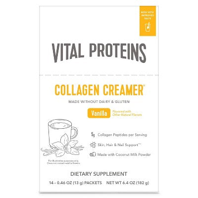 Vital Proteins Collagen Creamer Vanilla Stick Pack Box 0.46oz - New