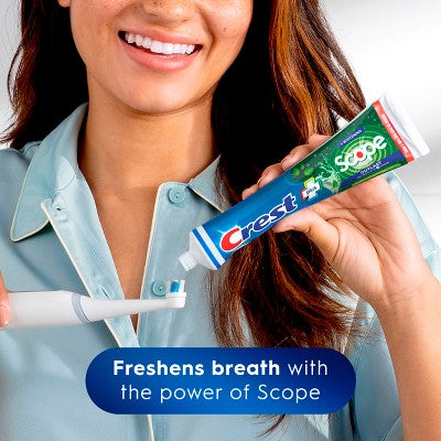 Crest + Scope Outlast Complete Whitening Toothpaste, Mint - 5.4 oz